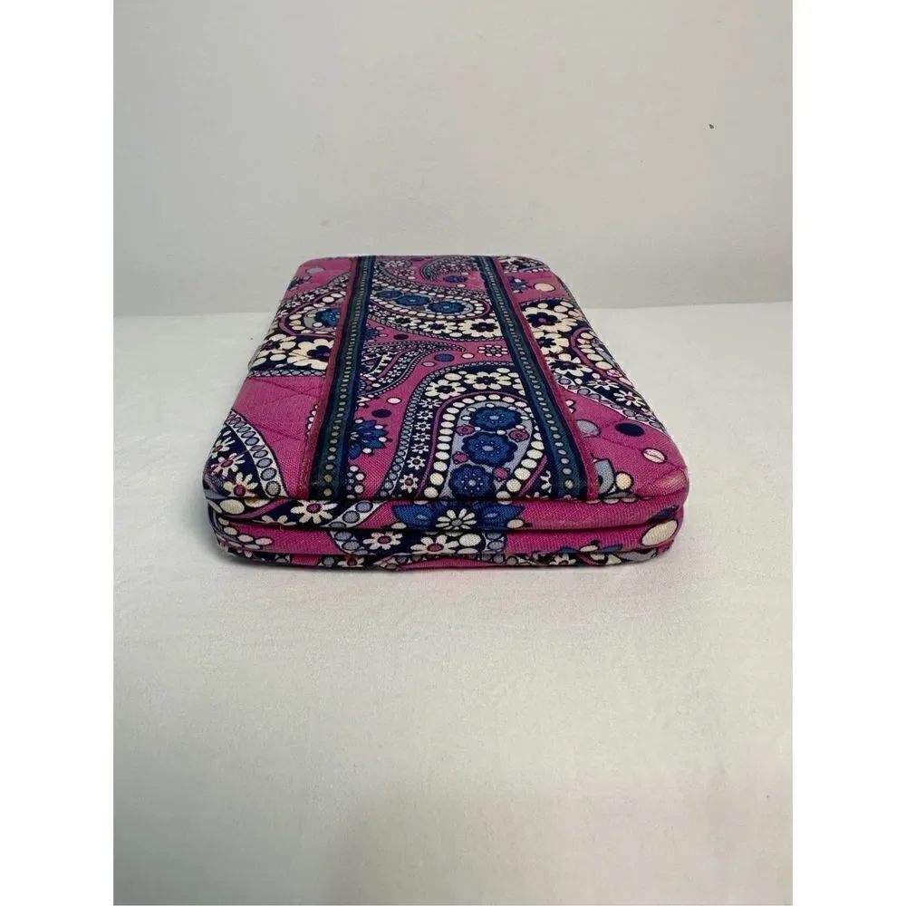 Vera Bradley paisley printed purple,blue & white snap open wallet.  #9-0245